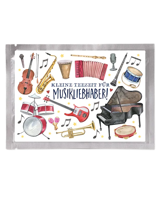 Tee-Postkarte Musikinstrumente
